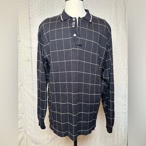 Haggar Golf Windowpane Quarter Button Down Size XL